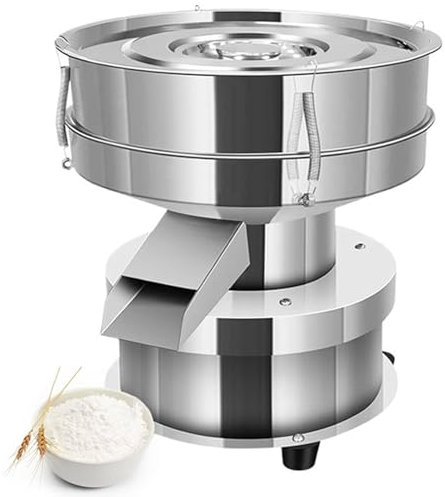 HNBYLMM Tamizadora automática de Polvos, tamizadora vibratoria automática 1350 r/min, tamizador de harina eléctrico de Acero Inoxidable con Mallas 20 y 50, tamizadora para harinas, mijo y sésamo