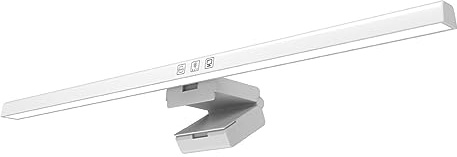 Gsycle Ordinateur Moniteur Lumière, Réduire La Fatigue Des Yeux Tactile Contrôle Écran Moniteur Barre Lumineuse LED Lampe de Lecture 60min Timing pour La Maison Bureau Con (Blanc)