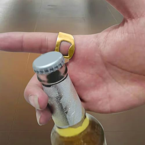 Anillo abrebotellas de camarero, abridor de botellas de cerveza portátil, anillo de camarero portátil de acero de titanio, versátil fiesta de dedo para camareros