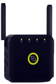 Wireless 5G 2.4Ghz WiFi Repeater Extender 1200Mbps Wi-Fi Amplifier 802.11N Long Range AP Signal Booster Wider Coverage(2.4G Black)
