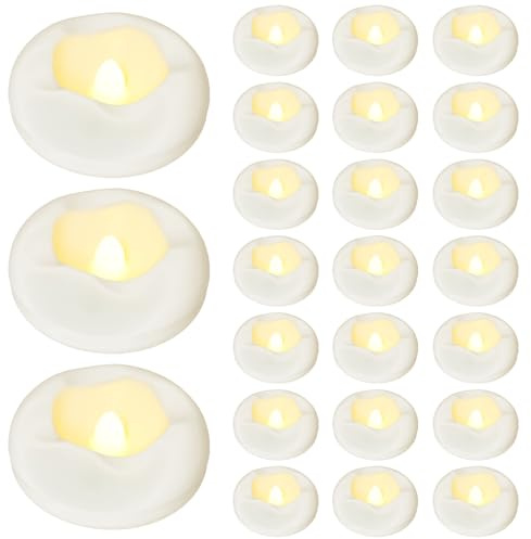 Plastic Water Activated Candle Light, Waterproof Warm White LED Floating Candle for Bathtub Swimming Pool Fountain(24)