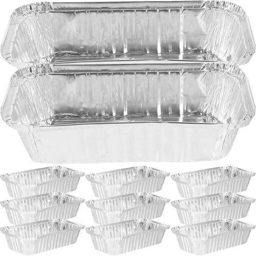 TOYANDONA 50 Cajas de Papel de Aluminio Gruesas Desechables para Hornear y Barbacoa, Contenedores Multifunción Resistentes al Calor, Aptas para Microondas y Freidora de Aire, Suministros