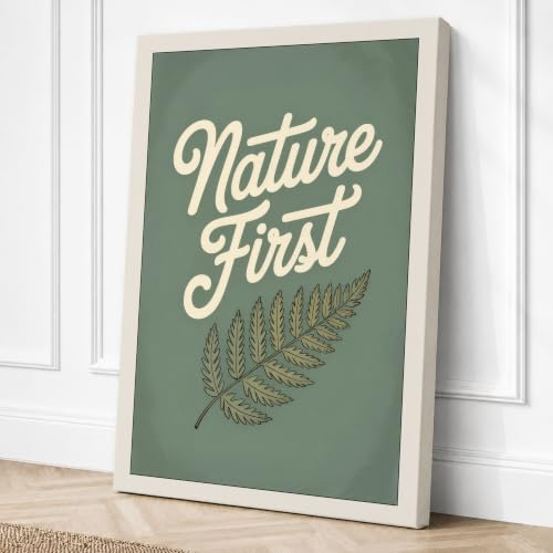 Nature First Fern Botanical Canvas Wall Art Print 30x20 Inch | Ready to Hang, Gallery Wrapped, Fade-Resistant Inks, Securely Packaged, UK Made