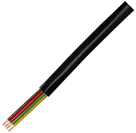 LogiLink 685101 Telefonkabel mit Spule, 4-Adrig, Flach, 100 m, Schwarz