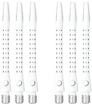 RED DRAGON DRX Coated Aluminium Short White Dart Stems (Shafts) - 2 Sets per Pack (6 Stems in total)