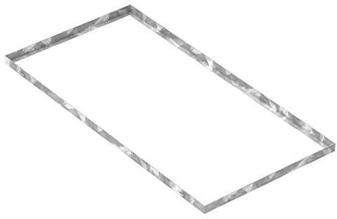 Fenau - Gitterrost-Zarge 500 x 1000 x 28 mm für Rosthöhe von 25 mm, verzinkt – mit Aussparung für Maueranker - Passend für Baunorm-Rost: Fenau 490 x 990 x 25 mm