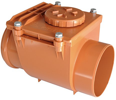 First Plast nro160 a Rückstauklappe aus PVC mit O-Ring, Rot, Durchmesser 160 mm