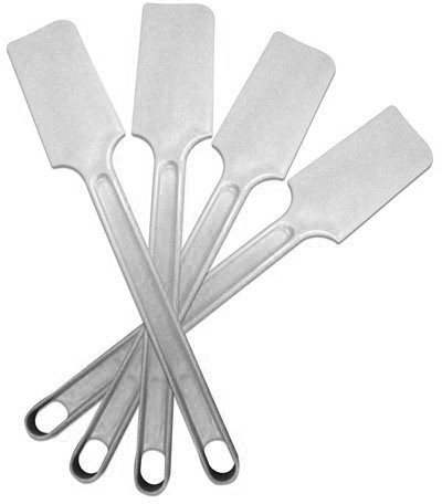 Poloplast - 5 espátulas blancas para helados, 34 cm de largo, 5,5 cm de diámetro, de plástico, semi rígidas, para heladería y repostería
