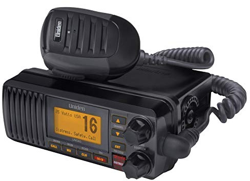 Uniden UM385BK 25 Watt Fixed Mount Marine VHF Radio, Waterproof, Noaa Weather Alert, All USA/Intl/Canadian Marine Channels