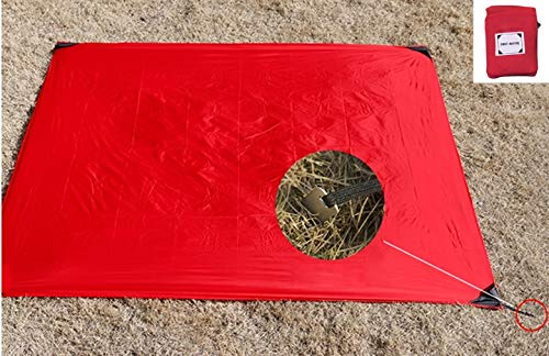 X-Labor ultralätt mini picknickfilt strandfilt vattentät sandavvisande värmeisolerad kompakt nylon bärbar campingmatta fickfilt röd 150 x 180 cm