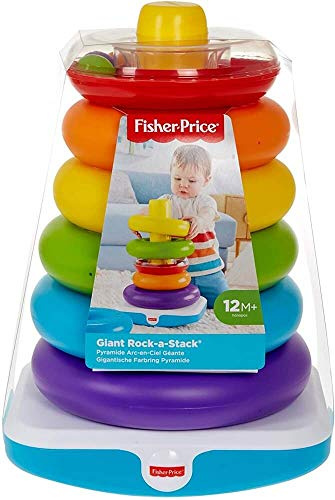 Fisher-Price Giant Rock a Stack, Colourful Rings, Shake,Ring, Sound for 1 Year