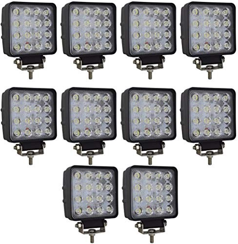 Willpower Led Arbeitsscheinwerfer Scheinwerfer 12V 24V 4 für Auto Traktor | 10x Zusatzscheinwerfer LED Pod Spot 48W, 6000K Weiß, IP67 Wasserdicht, Offroad Beleuchtung für ATV LKW KFZ Boot
