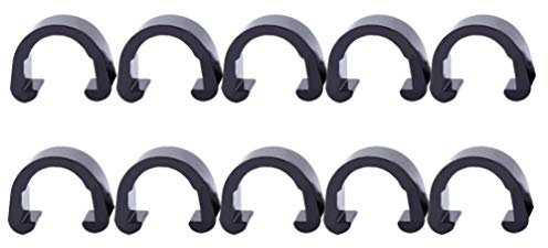 Garneck 10pcs Wire Pipe Fixing Clip c Shaped Buckle Aluminum Bike Brake Line Clips Black for Mountain Bike Cable Hose