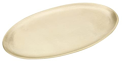 NKlaus Untersetzer für Kerzen Messing; matt, Gold; Messing oval, 1 Stück | Breite: 10cm; Länge: 17cm; 17x10cm; 17cm; 17 cm; 0,5cm; kerzenständer