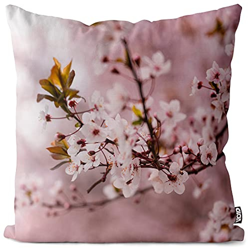 VOID Abricotier Fleuri Printemps taie d'oreiller Housse de Coussin Polyester étanche Outdoor Indoor, Kissen Size:50 x 50 cm