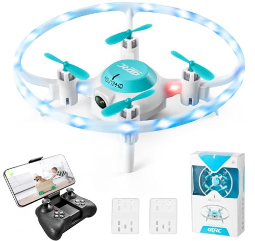 4DRC V5 Mini Drone con Cámara para Niños Principiantes,RC Quadcopter con función de Flotador,Regalos y Juguetes para Niños,Flips 3D,Vuelo Circular,Luces LED,2 Baterías