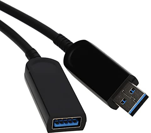 kenable USB 3.0 Extension Cable 10m - Active Optical Cable (AOC) Type A Male to Female - 10Gbps Data Transfer, EMI Resistant, USB 3.1 Gen 2 Compatible - Black
