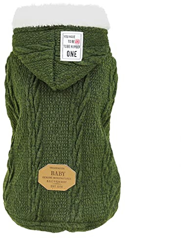 Hundepullover mit Kapuze, Wollpullover mit Kapuze, Winter, warm, Rollkragen, Fleecepullover, Mantel für kleine Hunde, mittelgroße Hunde und Katzen