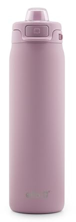 Ello Pop & Fill 22oz Stainless Steel Water Bottle with Quick Fill Technology, Double Walled and Vacuum Insulated Metal, Leak Proof Locking Lid, Sip and Chug, Reusable, BPA Free, Mauve