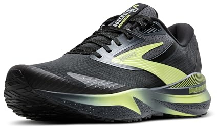 Brooks Men’s Adrenaline GTS 24 Weatherized Supportive Running Shoe - Black/Ebony/New Yellow - 11 Medium