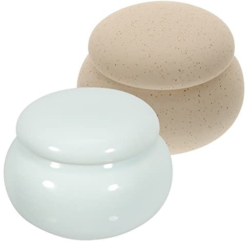 Mikinona Lot de 2 Pots de Rangement Élégants pour Cosmétiques Contenants en Céramique pour Pinceaux à Gobelets de Manucure pour Crèmes à Lèvres Poudres Idéal pour Les Voyages