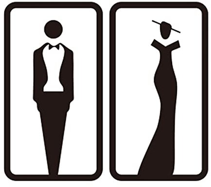 Toalettskylt ， Självhäftande, WC-skyltar Väggdekaler Toalettdörrskylt, 7,9×4,3 tums akrylplack toalettskylt