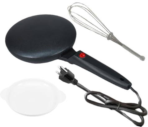 Stufa Per Pancakes Elettrico, Riscaldante Rotondo Elettrico Per Pancake,Padella Per Pancake Antiaderente Portatile 600 W - 7,87 Nella Casseruola Automatica Di Controllo Della Temperatura Costante Per