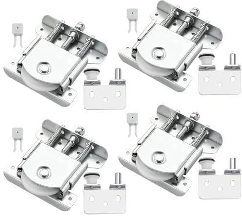 Lot de 4 pièces de porte de placard coulissante, kit de rechange pour porte de placard coulissante, guides de porte coulissante, rouleaux compatibles avec les portes de placard Stanley/Spacepro/iSpace