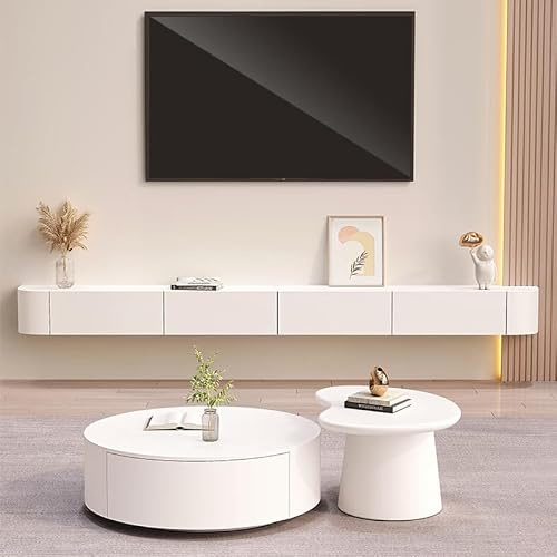 Schwebendes TV-Lowboard, Wandmontierte Medienkonsole mit Stauraum für Wohnzimmer und Büro（120-300）