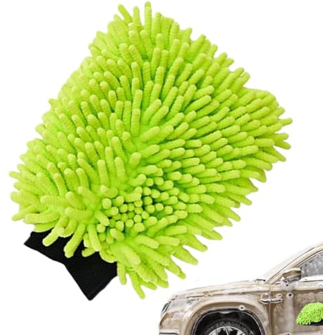 Liqzirtu Lessive en Microfibre, Lavage de Voiture avec | de Nettoyage en Microfibre Chenille Non lint, Gants de Lavage Anti-Rayures | Produits de Soins extérieurs, détail Automatique