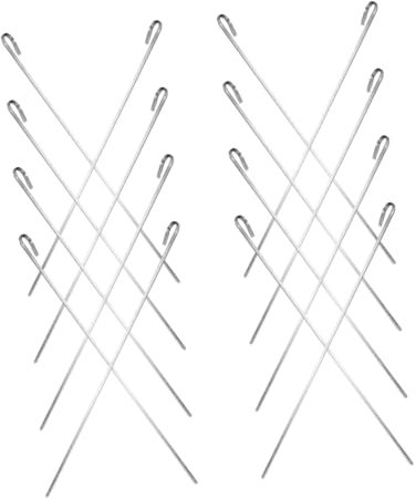 Yardwe Set Di Spiedini Per Barbecue 16 Pezzi Spiedini Piatti in Metallo Senza Impugnatura Per Grigliate Fondute E Avventure Allaperto