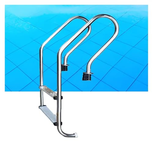 Swimming Pool Ladder,304 Stainless Steel Pool Handrail,Pool Device with Pedal,Easy to Assemble,2/3 Steps(2 steps,1.2mm)