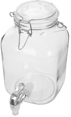 Mipcase Recipiente De Almacenamiento Hermético Frasco De Vidrio con Tapa Dispensador De Jarra Botella De