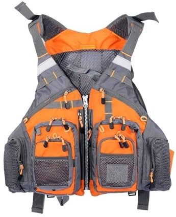 Chaleco Salvavidas for Pesca con Mosca con Cremallera y Cinturón Ajustable, for Nadar, Navegar, Navegar y Hacer Kayak(E)