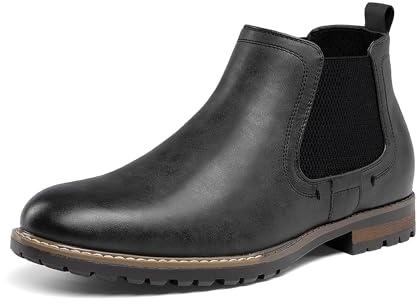Bruno Marc Stivaletti Chelsea da uomo, casual, senza lacci, classici, alla caviglia, nero, 46 EU