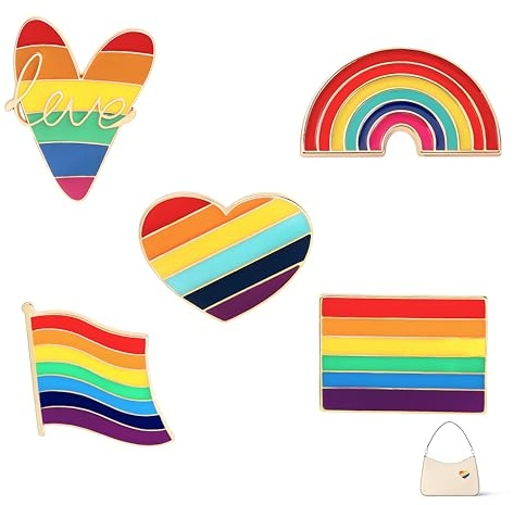Regenbogen-Anstecknadeln, Pin Regenbogen Flagge stolz Pride-Anstecker Pride Brosche Pride Pin Regenbogen Brosche Flagge Emaille anstecker für Kleidung und Blazer Taschen Hüte Accessoires 5 Stile