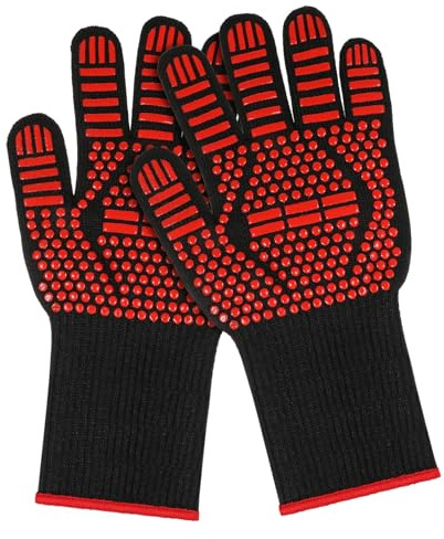 VALICLUD Heavy Duty Heat Resistant Oven Mitts Fireproof Bbq Gloves for Cooking Grilling and Baking Insulated Scald Protection Non Slip Thermal Gloves for High Temperature Safety