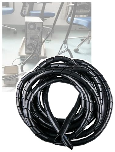 Avvolgicavo a spirale, copricavo avvolto a spirale Copre il tubo flessibile del manicotto for l'organizzatore del cavo elettrico del computer(Black,10mm/1cm-26.24 feet)