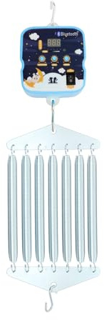 Goddlgjik 12W Motor Federwiege Elektrisch 7-Feder Hängend BIS 19KG | Motor Federwiege mit 9 Geschwindigkeiten 6 Einstellbar Timer(15–240 min) und Musiklautstärke Einstellbar
