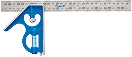 Empire Level E250M 30,5 cm (12 Zoll) Heavy Duty Professional Kombinationswinkel mit geätzter Edelstahlklinge, metrische Skalierung und True Blue Phiole