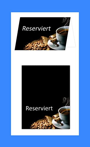 50 Stück neutrale Tischkarten Tischaufsteller reserviert Kaffee Cafe TK-105 Gastronomiekarten zur Reservierung der Tische ihrer Feier für einzelne Plätze, Platzkarten Platzkartenhalter