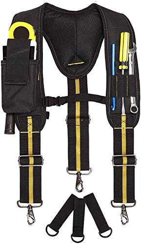 Tool Belt Suspenders,Heavy Duty Electrician Tool Belts,Multi-Pockets Electrician's Bag with Lumbar Support for Carpenter Electrician Work Suspension Rig