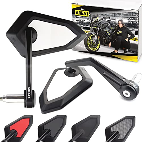 Area1 Motorrad Spiegel Lenkerendenspiegel CNC kompatibel mit 1290 Super Duke R, GT, 390 Duke, 790 Duke 640 (V61 Weiß)