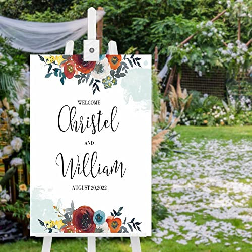 Panneau de bienvenue personnalisé en bois pour mariage, affiche de bienvenue à notre mariage, panneau de bienvenue pour mariage, réception de mariage, 76,2 x 50,8 cm