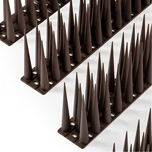 OFFO Pinchos Antipalomas, Pinchos para Palomas de 2.4 m (6x40.6cm), Marrón | Pinchos Palomas Exterior Resistente para Ventanas, Valla, Terraza, Balcon, Techos o Jardines, Pinchos Antipajaros Plastico