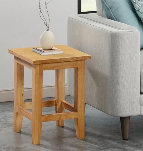 Hallowood Furniture Aston Occasional Table, Solid Wooden Small Sofa Side