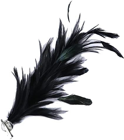 KABELIFE Multicolor Federn Haarschmuck mit Haarnadel Haarclip，Federn Brosche Ansteckblume Corsage für Kleidung Taschen Hüte zum Hochzeit Bankett Party (Schwarz)
