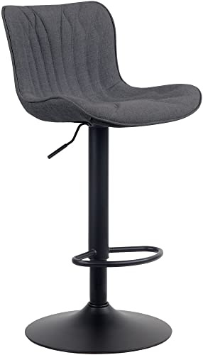 CLP Barhocker Linus I Höhenverstellbarer Tresenhocker, Farbe:schwarz, Material:Stoff