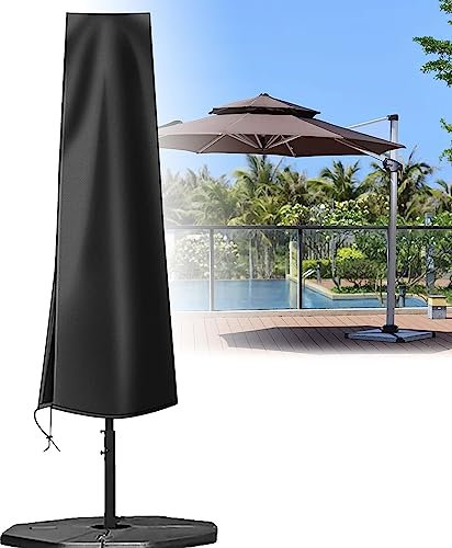 Parasol Cover Waterproof 210D Oxford Fabric Anti Cantilever Umbrella Cover Parasol Protective Cover zipped Fits Up Garden Outdoor Patio Banana Cantilever Umbrella/Straight Parasol (Size : 190x30/50c