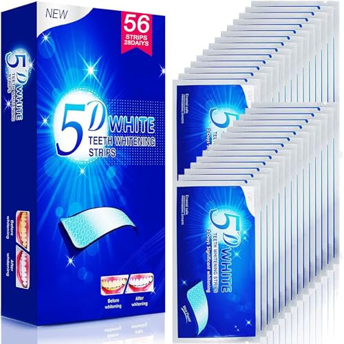 Cadelon Zahnaufhellungsstreifen, 56 Streifen 28 Sitzungen Whitening Strips, Effektives Zahnaufhellungs-Kit Zahnaufhellung Kit Zahnaufheller Emaille Sichere, nicht empfindliche Formel, Minzgeschmack,